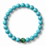 Blue turquoise & Green cat's eye Bracelet