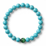 Blue turquoise & Green cat's eye Bracelet