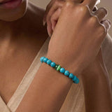 Blue turquoise & Green cat's eye Bracelet