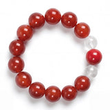 Clear Quartz & Red Agate & Cinnabar Bracelet