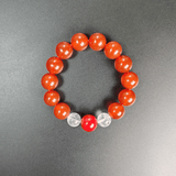 Clear Quartz & Red Agate & Cinnabar Bracelet