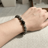 Grey Cat's Eye & Silver Obsidian Bracelet