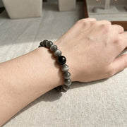 Grey Cat's Eye & Silver Obsidian Bracelet
