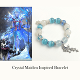 Dota 2 Crystal Maiden Bracelet – Natural Crystal & Moonstone Beads | Handmade Gamer Jewelry Gift