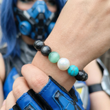 Gamer Focus Bracelet – Black Rutilated Quartz &amp; Turquoise Beaded Bracelet ASTORYTOYS
