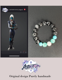 Gamer Focus Bracelet – Black Rutilated Quartz & Turquoise Beaded Bracelet