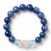 Sodalite & Aquamarine & Rose Quartz  Bracelet
