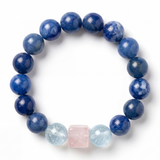 Sodalite & Aquamarine & Rose Quartz  Bracelet