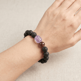 Lava Stone & Phantom Quartz Bracelet