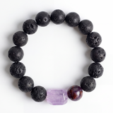 Lava Stone & Phantom Quartz Bracelet