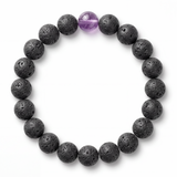 Lava Stone & Phantom Quartz Bracelet