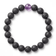 Lava Stone & Phantom Quartz Bracelet