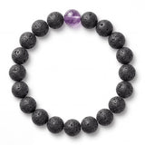 Lava Stone & Phantom Quartz Bracelet