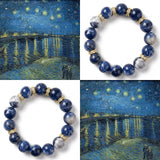Midnight on the Rhône-Van Gogh Inspired Gemstone Bracelet