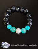 Gamer Focus Bracelet – Black Rutilated Quartz &amp; Turquoise Beaded Bracelet